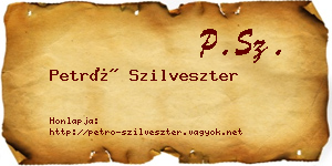 Petró Szilveszter névjegykártya