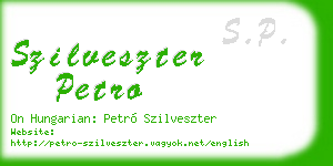 szilveszter petro business card