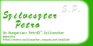 szilveszter petro business card